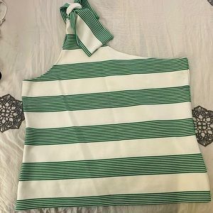 bishop + young Green and White Striped Tank Top